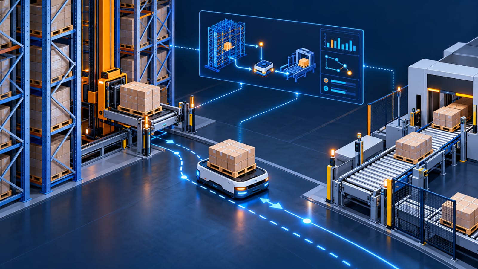 AGV and ASRS integration illustration