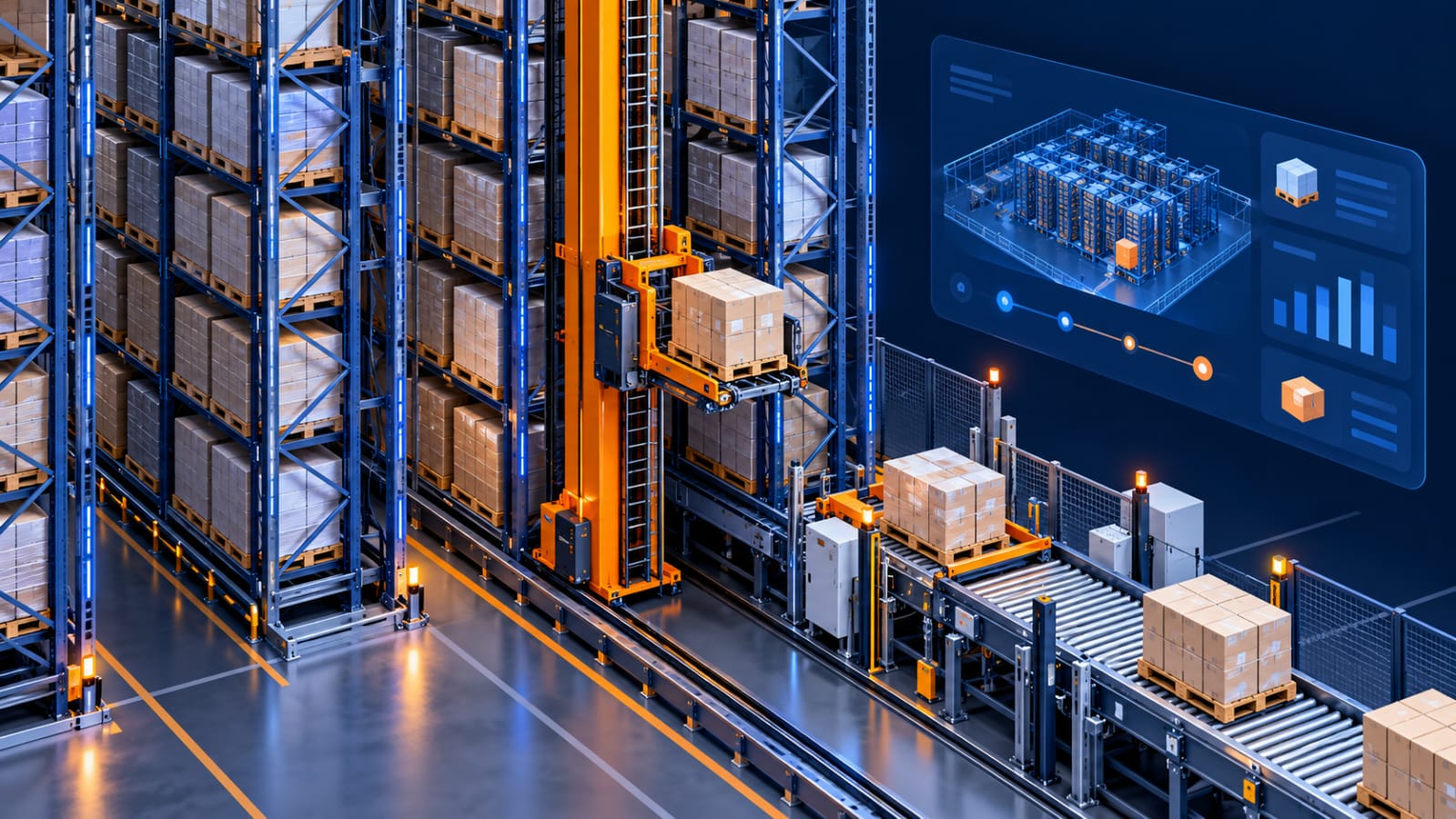ASRS warehouse automation illustration