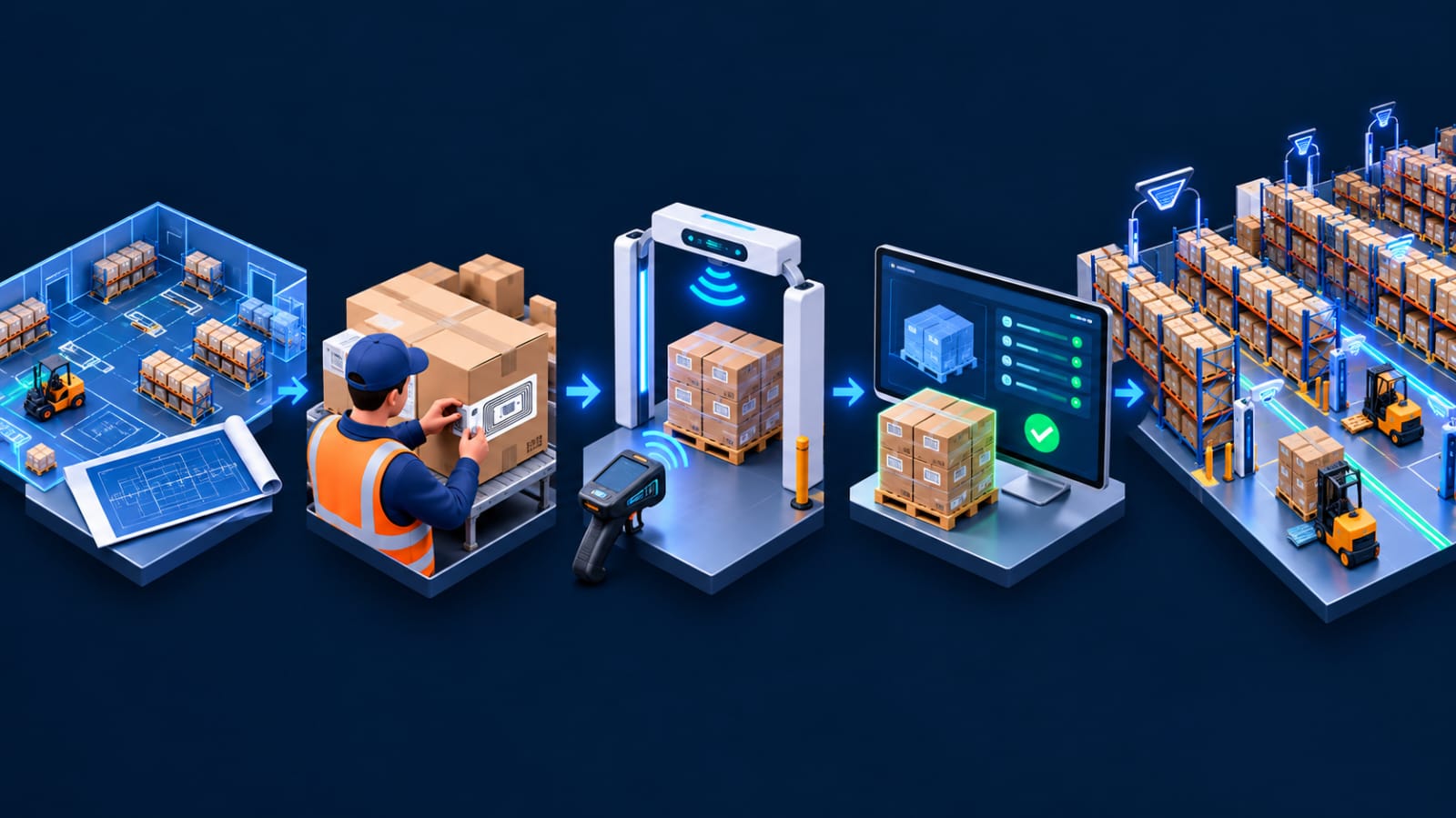 RFID warehouse implementation illustration