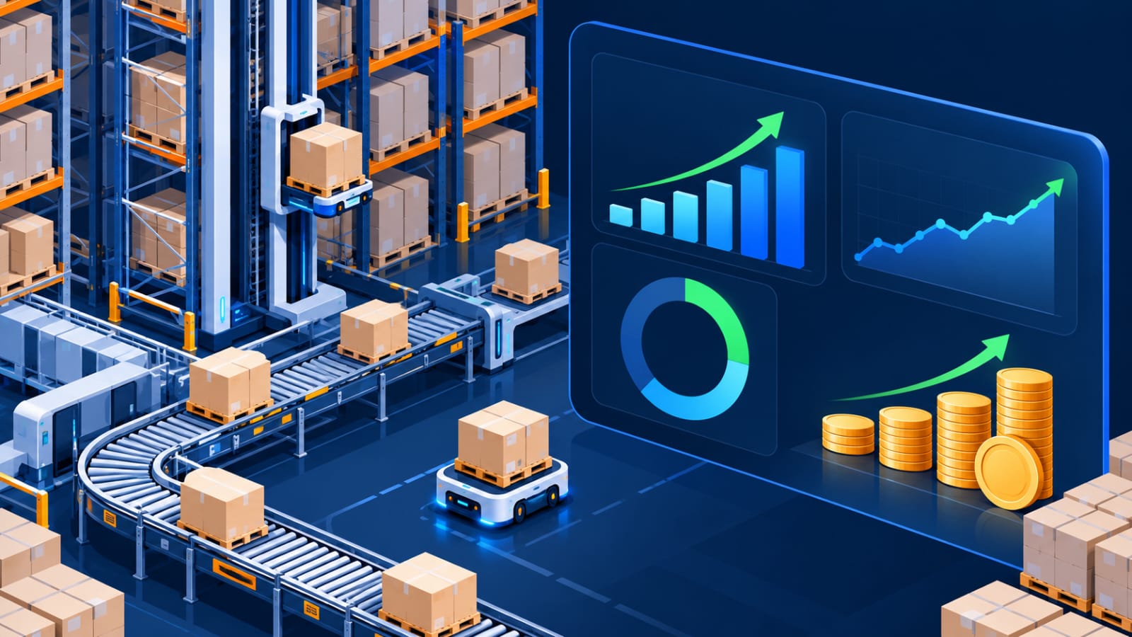 Warehouse delivery visibility illustration