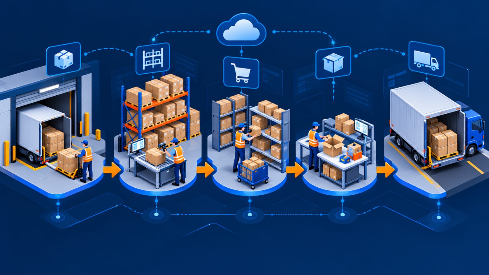 Warehouse Management System process flow illustration