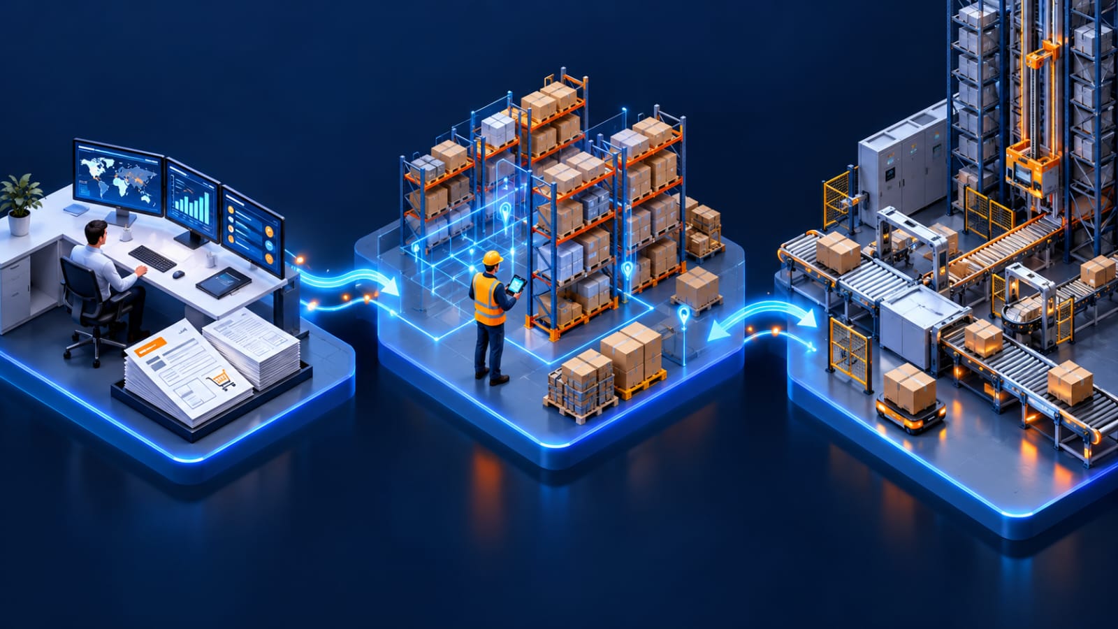 WMS WCS ERP integration illustration
